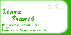 klara kranik business card